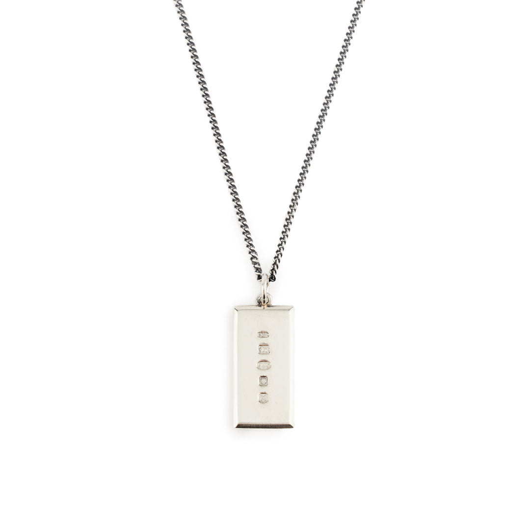 Saint Silver™ Ingot Necklace silver men jewelry on white background