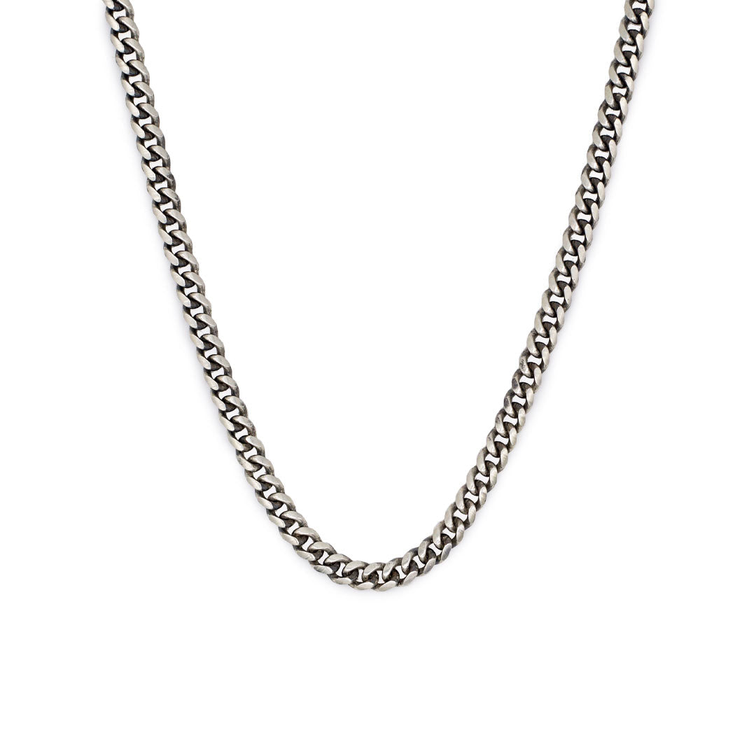 Saint Silver™ Curb Chain silver men jewelry on white background