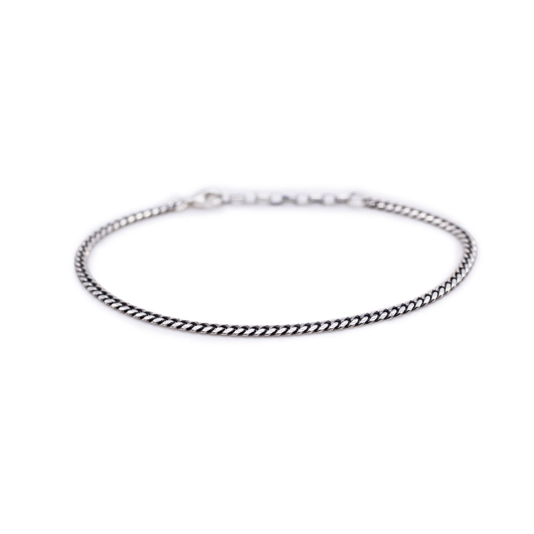 Saint Silver™ Curb Bracelet silver men jewelry on white background