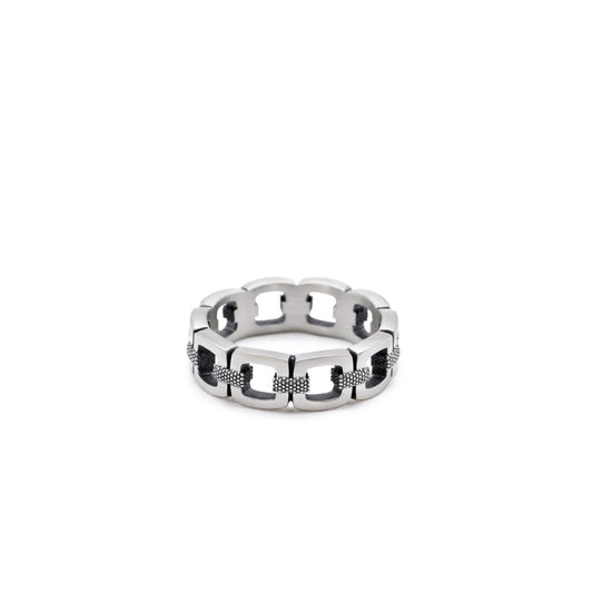 Saint Silver™ Link Ring silver men jewelry on white background