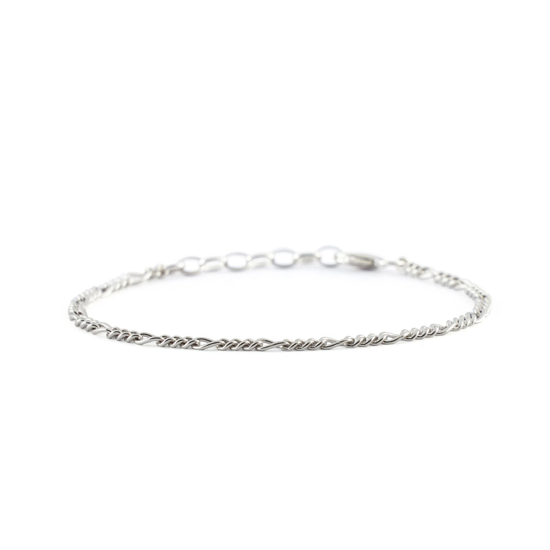 Saint Silver™ Figaro Bracelet silver men jewelry on white background