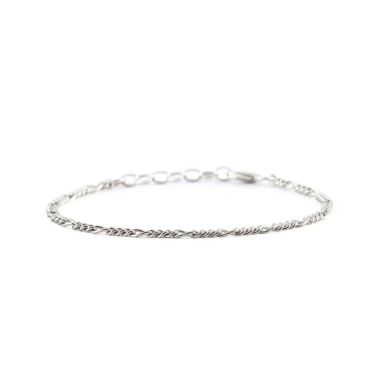 Saint Silver™ Figaro Bracelet silver men jewelry on white background