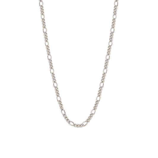 Saint Silver™ Figaro Chain silver men jewelry on white background