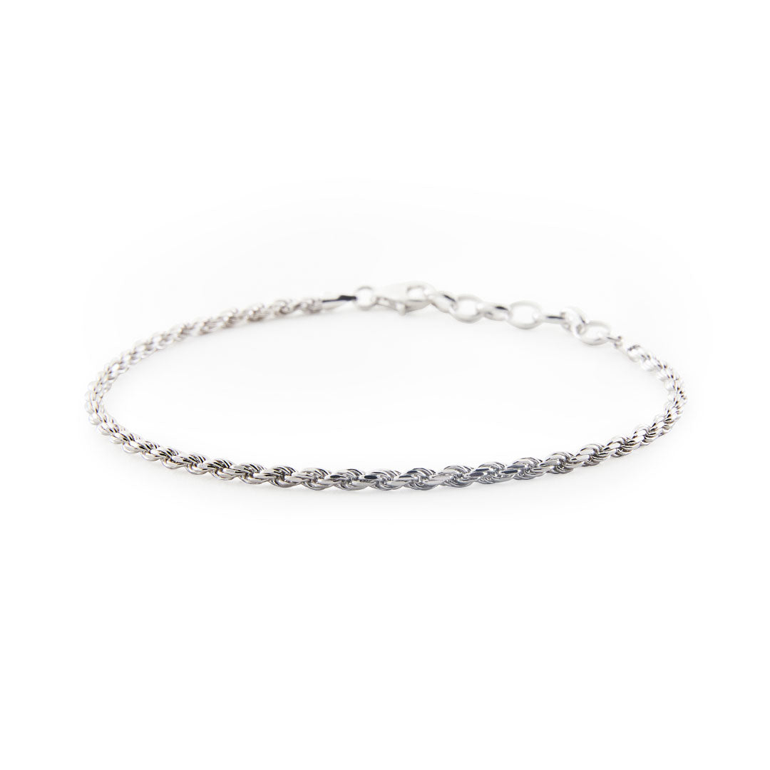 Saint Silver™ Rope Bracelet silver men jewelry on white background