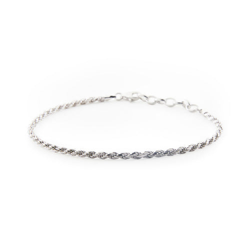 Saint Silver™ Rope Bracelet silver men jewelry on white background