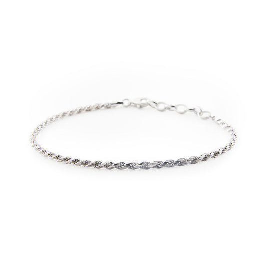 Saint Silver™ Rope Bracelet silver men jewelry on white background