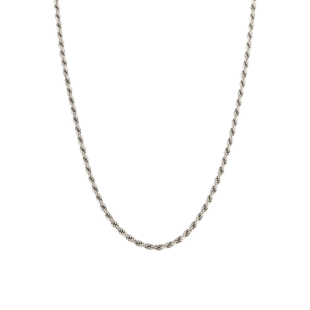 Saint Silver™ Rope Chain silver men jewelry on white background